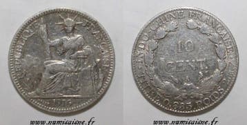 10 Cents Indochine Indochina Km 9 10 Cent 1916, Verzenden