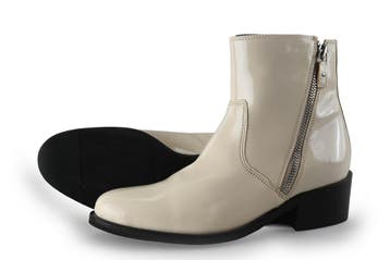 19v69 Italia Enkellaarzen in maat 37 Wit, Kleding | Dames, Verzenden, Wit, Lage of Enkellaarzen, Zo goed als nieuw
