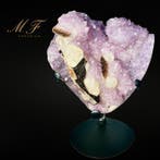 PREMIUM - Améthyste lavande x Calcite sur pied - XL Géode -