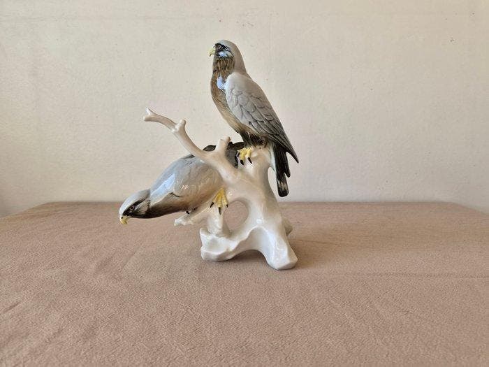 Karl Ens, Volkstedt - sculptuur, Birds of prey - 26 cm -, Antiek en Kunst, Antiek | Glaswerk en Kristal