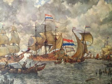 Wolters - Groningen - Oude schoolplaat “ Binnenkomende vloot