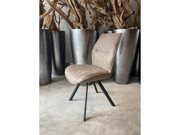 Veiling - Eetkamerstoel Vale (set van 8) microvezel stof-tau, Nieuw