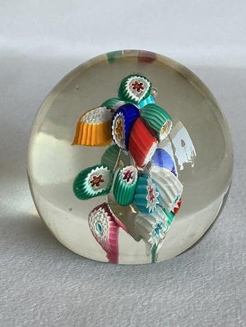 Prachtige vintage Murano glazen sulfure bal met Millefiori -