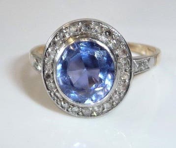 Ring Platina Saffier - Diamant