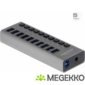 Delock 63670 externe 5 Gbps USB-hub met 10 poorten +, Verzenden, Nieuw