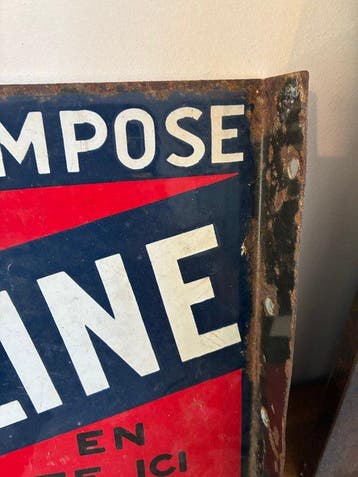 Oude geëmailleerde plaat Kervoline - Emaille plaat - Staal