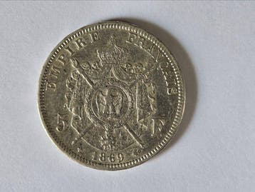 Frankrijk. Napoléon III. 5 Francs 1869-BB, Strasbourg