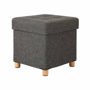 Pouf rangement gris 38x38x40cm - Seconde chance, -28%, Maison & Meubles, Verzenden, Modern