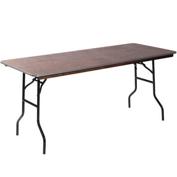 Inklapbare Buffettafel | Hout/Staal | Houten Blad | Zwart, Verzenden
