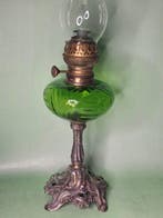 Lempereur& Bernard - Olielamp - Messing, Opaline Glas, Antiek en Kunst