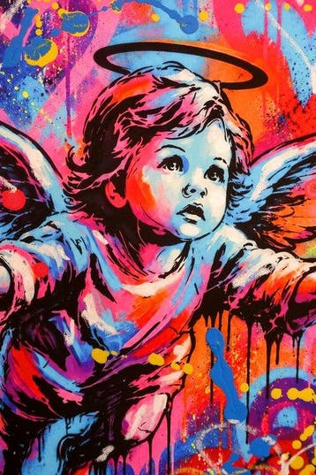 Golden Boy (2000) - “SPRAYCAN CUPID” - Unique Original