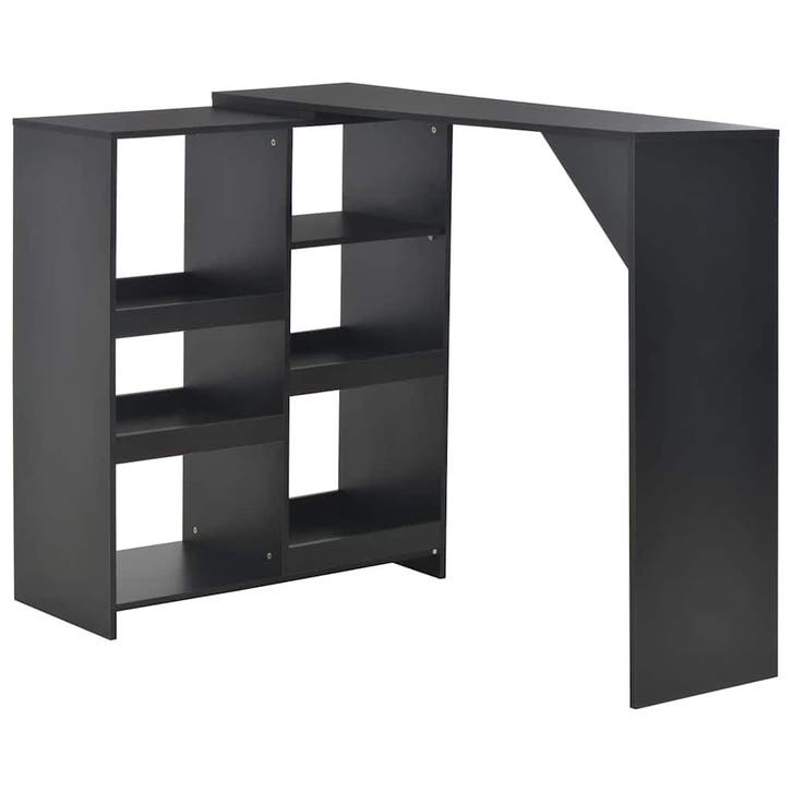 vidaXL Bartafel met verplaatsbaar schap 138x39x110 cm zwart, Huis en Inrichting, Tafels | Eettafels, Nieuw, Verzenden