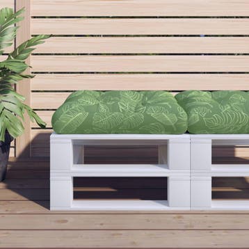 vidaXL Palletkussen bladpatroon 58x58x10 cm oxford stof, Huis en Inrichting, Verzenden, Nieuw