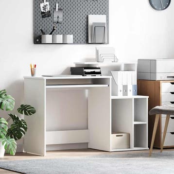 vidaXL Bureau Wit 120,5 x 44 x 88,5 cm Bewerkt hout, Huis en Inrichting, Verzenden, Nieuw