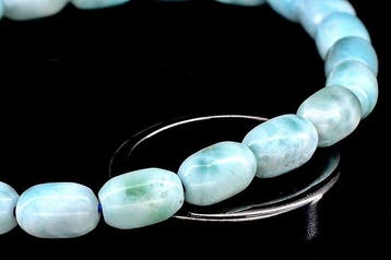 Eerste kwaliteit natuurlijke Larimar-barrel elastisch
