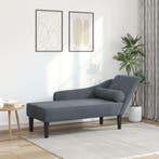 vidaXL Chaise longue met kussens fluweel donkergrijs, Verzenden, Nieuw