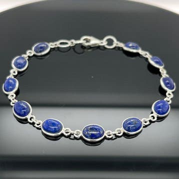 Argent - Bracelet - Lapis-lazuli naturel