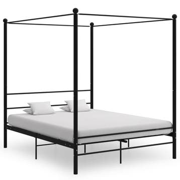 vidaXL Hemelbedframe metaal zwart 160x200 cm, Huis en Inrichting, Slaapkamer | Bedden, Verzenden, Nieuw