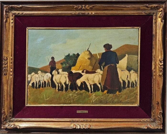 Carlo Domenici (1898-1981) - Verso il pascolo, Antiek en Kunst, Kunst | Schilderijen | Klassiek