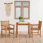 vidaXL 3-delige tuinset 80x80 cm massief teakhout, Verzenden, Nieuw, Tuinset