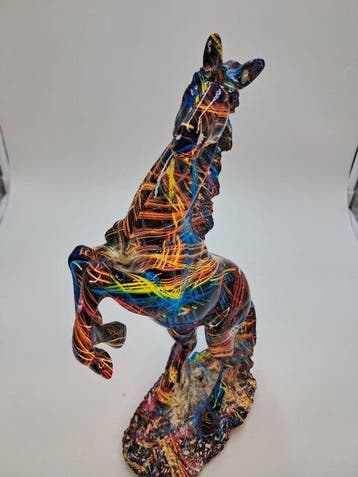 Beeldje - Cavallo Impennato XL Decorativo in Resina Effetto