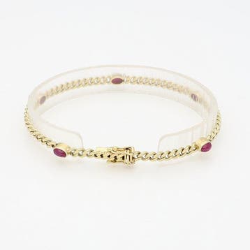 Armband - 14 karaat Geel goud Robijn, Nieuw