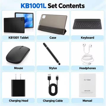 KB1001L Android Tablet met Toetsenbord - 10,1 Inch Display -, Informatique & Logiciels, Verzenden