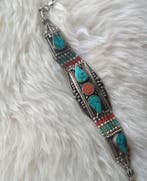 Zonder minimumprijs - Armband Zilver Turquoise - Koraal, Nieuw