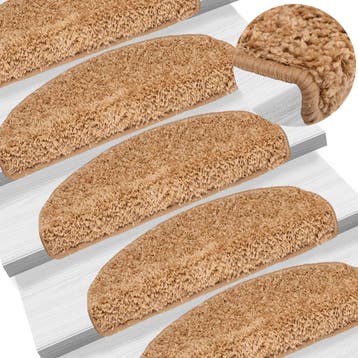 vidaXL Trapmatten 10 st 65x21x4 cm Beige Halfrond Groot, Verzenden, Nieuw
