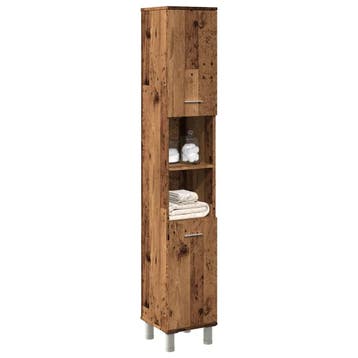 vidaXL Badkamerkast 30x30x179 cm bewerkt hout oud, Verzenden