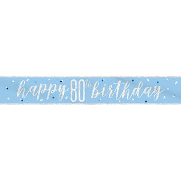 Banner 80 Jaar Blauw 2,74m, Verzenden