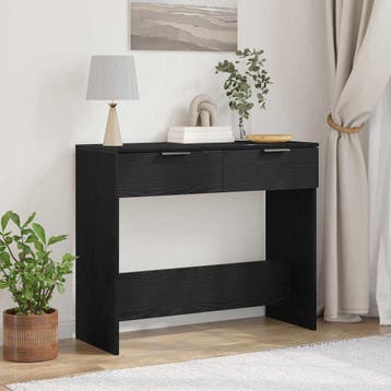 vidaXL Wandtafel Zwart Eiken 30 x 36 x 75 cm Bewerkt hout, Verzenden, Nieuw
