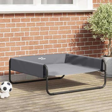 vidaXL Hondenbed Lichtgrijs 85 x 85 x 33 cm Staal, Dieren en Toebehoren, Verzenden, Nieuw