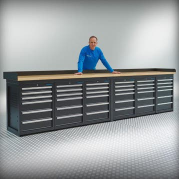 Datona Werkbank PRO 400 cm - eiken - 6 ladekasten met 36, Ophalen of Verzenden, Nieuw