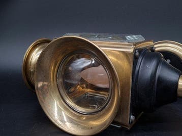 Antike Kutschenlaterne – Messing und Glas mit Sternschliff,, Antiek en Kunst