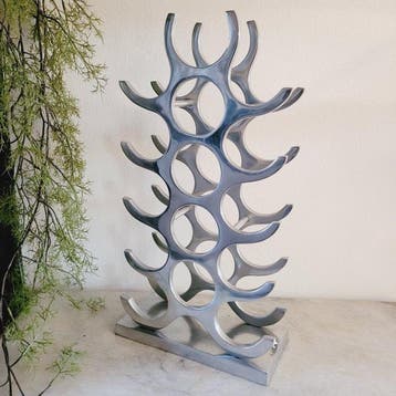 Michael Noll - Wijnrek - 15 flessen - Gepolijst Aluminium, Antiek en Kunst