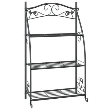 Bloemenrek zwart: compacte ladder voor je planten, boeken..., Verzenden, Minder dan 60 cm, Zo goed als nieuw, Binnen