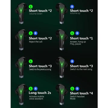 LP6 Draadloze Gaming Oortjes - Smart Touch Oordopjes TWS, Verzenden, Nieuw