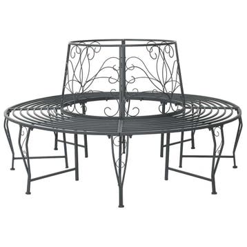 vidaXL Boom Bank 8-Aantal zitplaatsen Ø 160 x 89 cm Staal, Verzenden