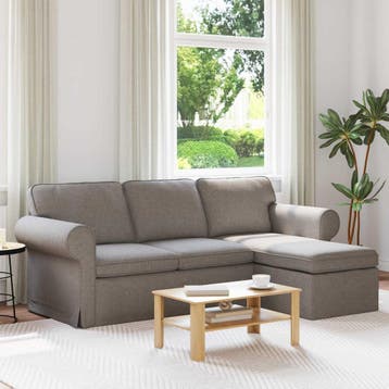vidaXL bank / zetel Taupe 215 x 138 x 80 cm Stof, Verzenden