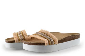 Colors of California Slippers in maat 41 Beige, Slippers, Verzenden, Beige, Zo goed als nieuw