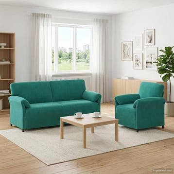 vidaXL bank / zetelstel 2 st Turquoise Fluweel, Huis en Inrichting, Zetels | Zetels, Verzenden, Nieuw