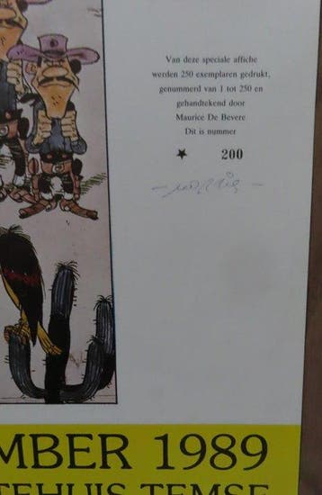 Morris (Maurice De Bevere) - 1 Offset Print - Lucky Luke -, Nieuw