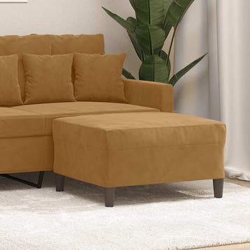 vidaXL Voetenbank 70x55x41 cm fluweel bruin, Verzenden