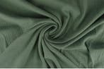 10 meter mousseline stof - oud groen - Double gauze, Verzenden