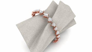 Armband - 14 karaat Roségoud - 6.02ct. tw. Diamant