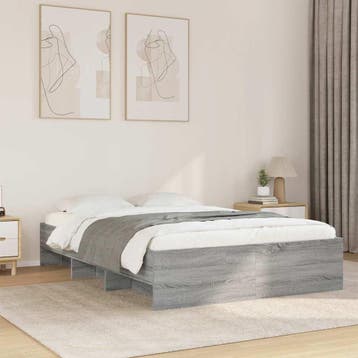 vidaXL Bedframe bewerkt hout grijs sonoma eikenkleurig, Verzenden