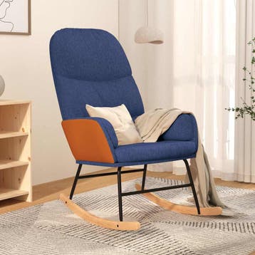 vidaXL Schommelstoel stof blauw, Verzenden, Nieuw