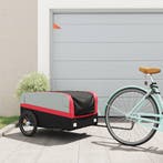 vidaXL Fietstrailer 45 kg ijzer zwart en rood, Verzenden, Nieuw