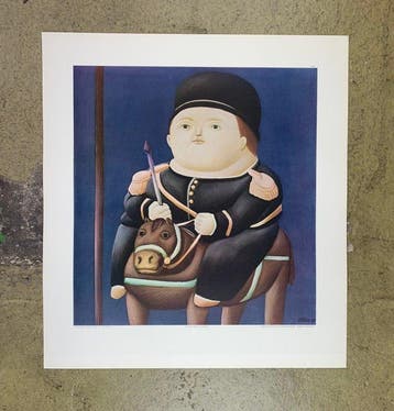 Fernando Botero (after) - St. Georg - Lichtdruck / Vintage, Antiek en Kunst